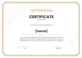 Authentic and Professional Certificate of Training Completion Template