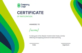 Bright and Professional Participation Certificate Template