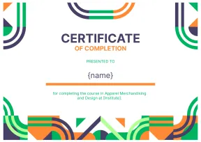 Creative and professional course completion certificate template