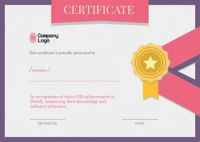 Formal and elegant professional development certificate template
