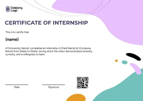 Minimal Internship Completion Certificate Template