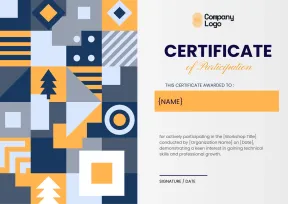 Modern and professional participation certificate template
