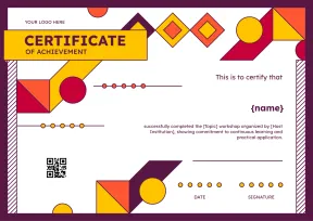Organized and professional workshop certificate template