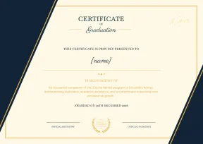 Professional and Plain Graduation Certificate Template