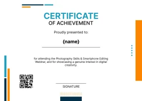 Simple and minimalistic webinar attendance certificate template