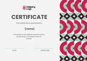 Sophisticated and professional certificate of webinar completion template