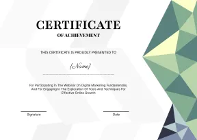 Sophisticated and professional webinar certificate template