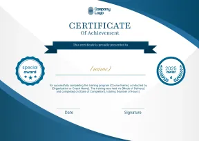 Universal and Simple Certificate of Training Completion Template